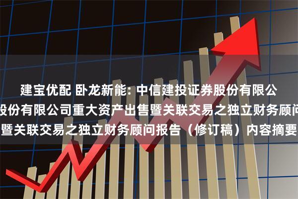 建宝优配 卧龙新能: 中信建投证券股份有限公司关于卧龙新能源集团股份有限公司重大资产出售暨关联交易之独立财务顾问报告（修订稿）内容摘要